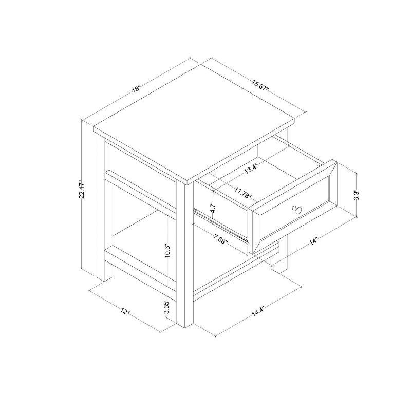 slide 6 of 6, Traditional End Table with Storage Drawer Classic White - Room Essentials™ (Assembly Required), 1 ct