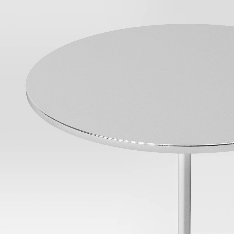 slide 4 of 5, Optimistic Pedestal Metal Accent Table Chrome - Room Essentials™ Assembly Required, 1 ct