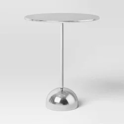 Optimistic Pedestal Metal Accent Table Chrome - Room Essentials™ Assembly Required