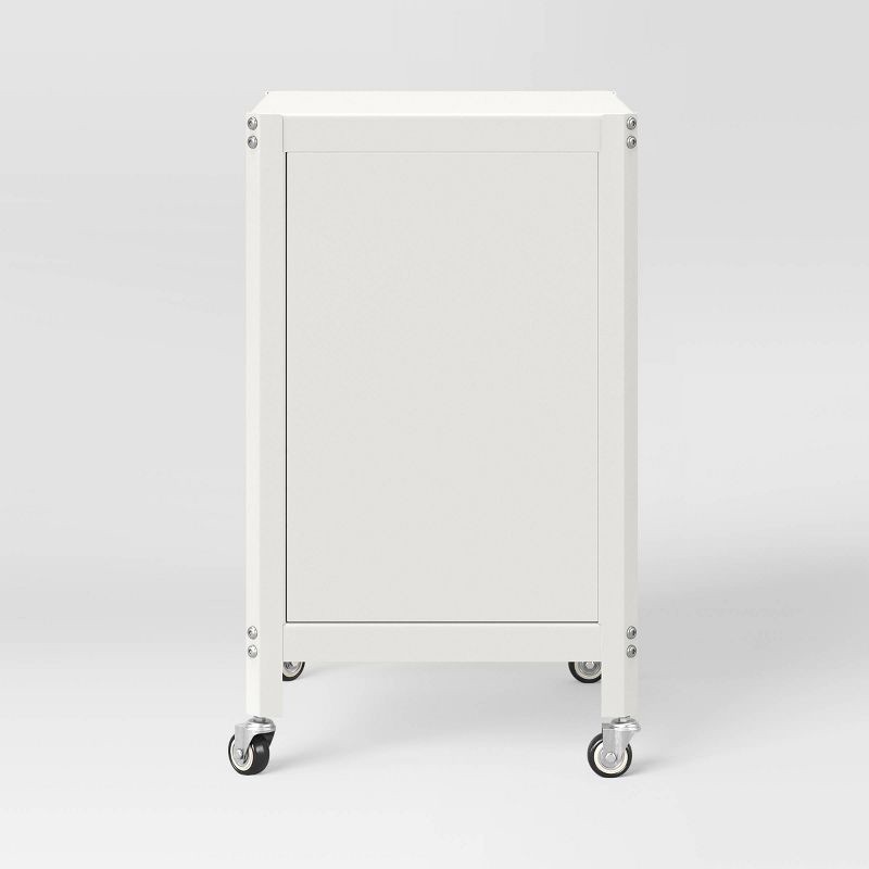 slide 5 of 8, Metal Rolling Locker Storage Cabinet with Lock Chalk White - Room Essentials™, 1 ct