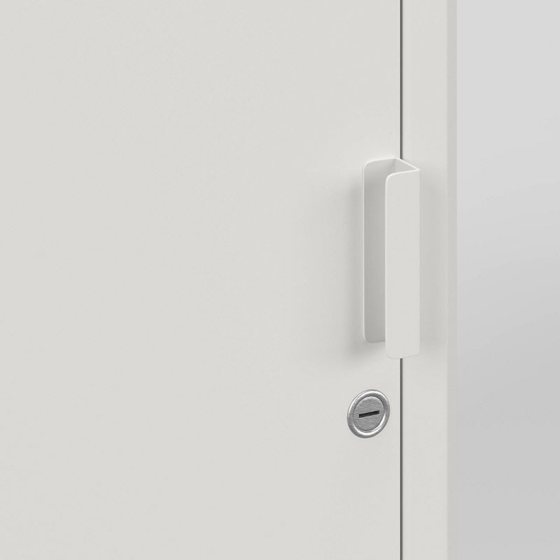 slide 6 of 8, Metal Rolling Locker Storage Cabinet with Lock Chalk White - Room Essentials™, 1 ct