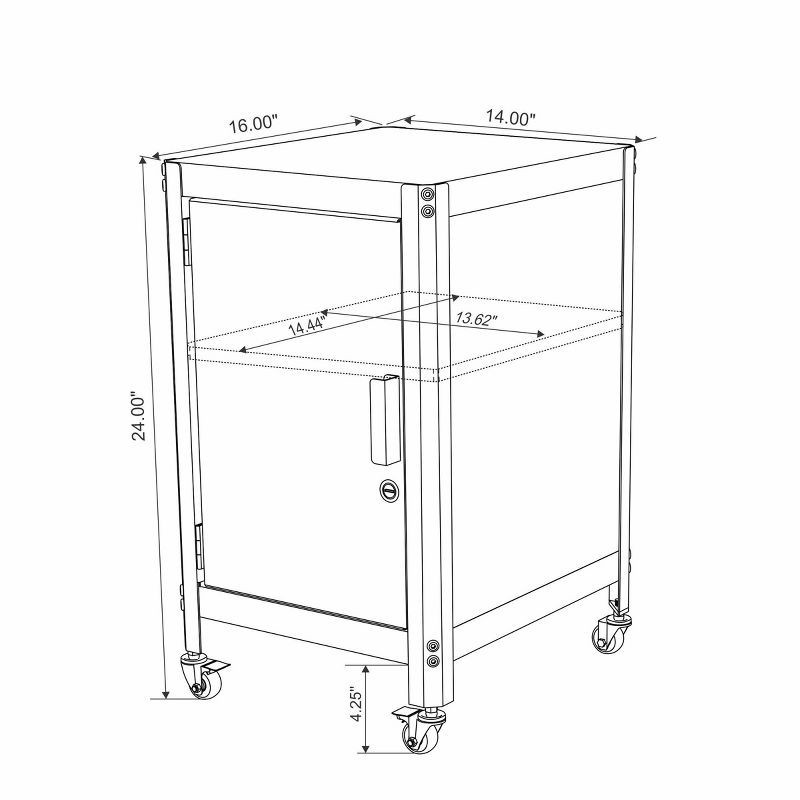 slide 8 of 8, Metal Rolling Locker Storage Cabinet with Lock Chalk White - Room Essentials™, 1 ct