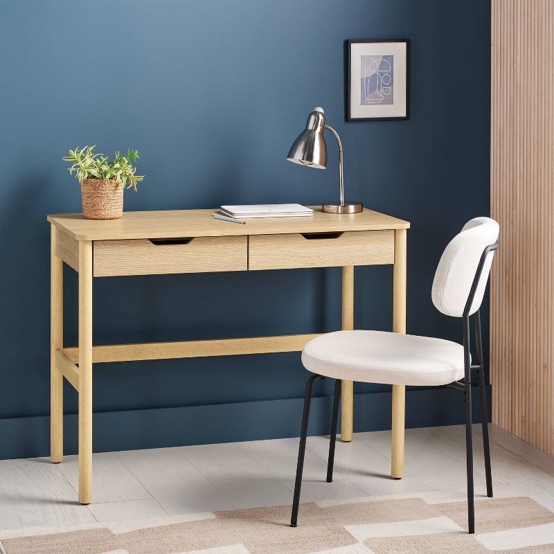 slide 2 of 7, Scandi Desk with Drawers Natural - Room Essentials™, 1 ct