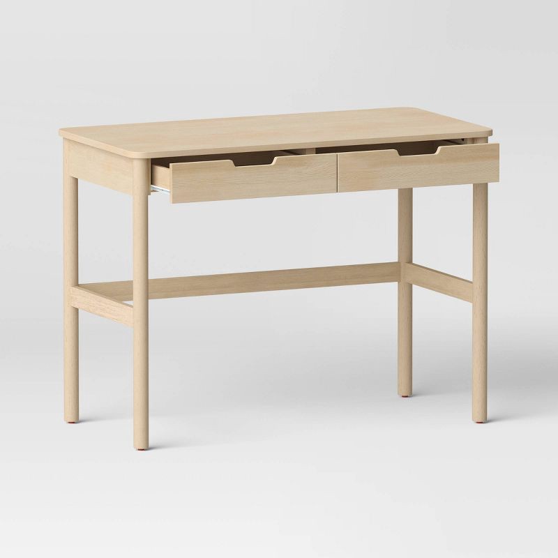slide 3 of 7, Scandi Desk with Drawers Natural - Room Essentials™, 1 ct