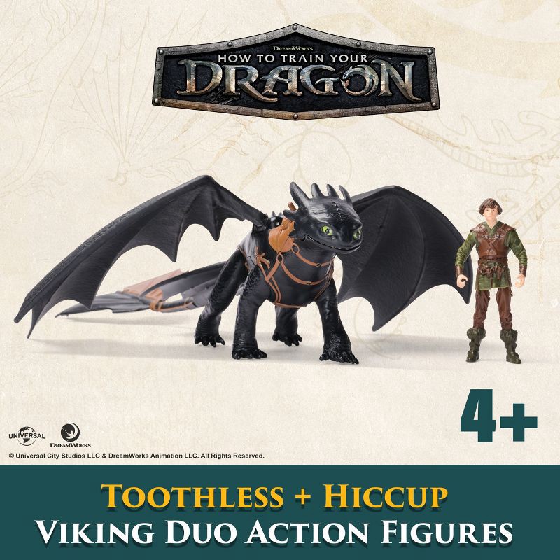 slide 2 of 10, How to Train Your Dragon Viking and Toothless Action Figure, 1 ct