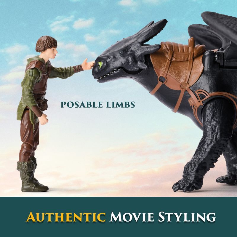 slide 3 of 10, How to Train Your Dragon Viking and Toothless Action Figure, 1 ct