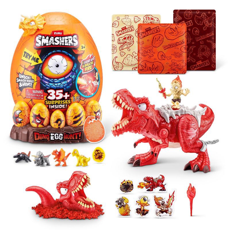 slide 3 of 11, Smashers Dino Egg Hunt Figure: 26-Piece Dinosaur PVC Playset, 1 ct