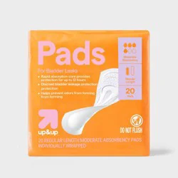 Incontinence Pads for Women - Moderate Absorbency - Regular - 20ct - up&up™