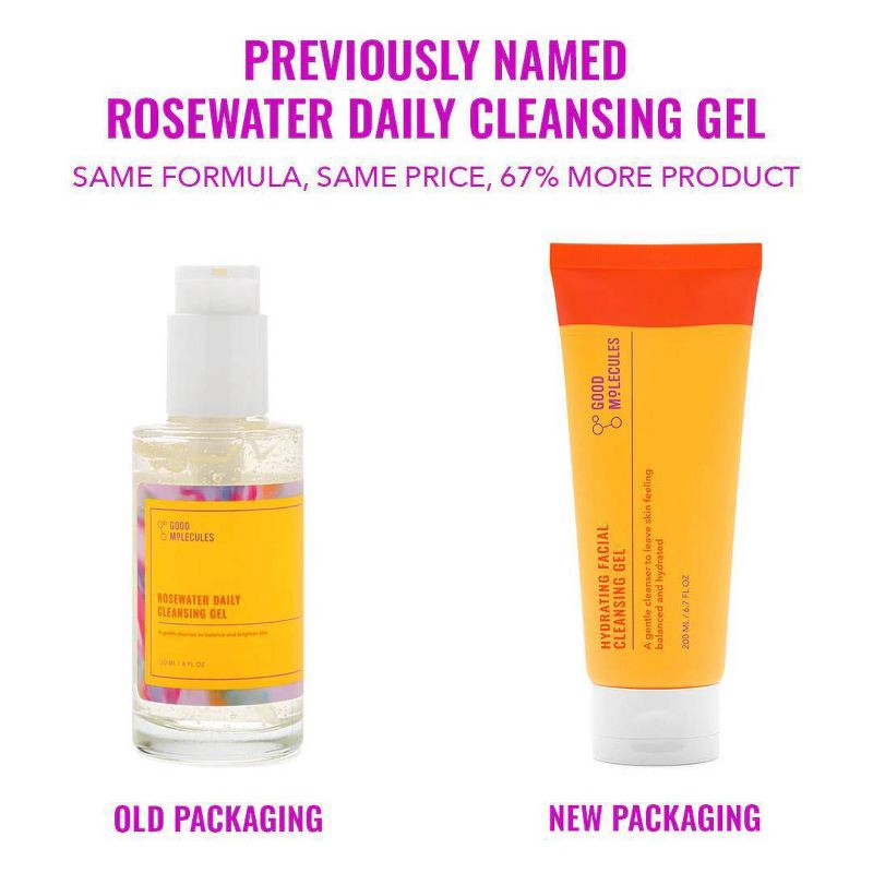 slide 5 of 5, Good Molecules Hydrating Facial Cleanser Gel - 200ml, 200 ml