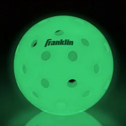 Franklin Sports Glow in the Dark Pickleballs - 3pk: Polyester Shell, All Ages