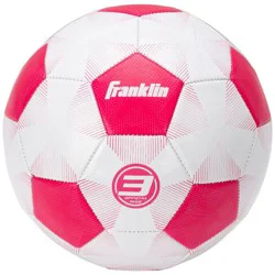 Franklin Sports 2025 Size 3 Bulk Inflated Soccerball - White/Pink: Butyl Bladder