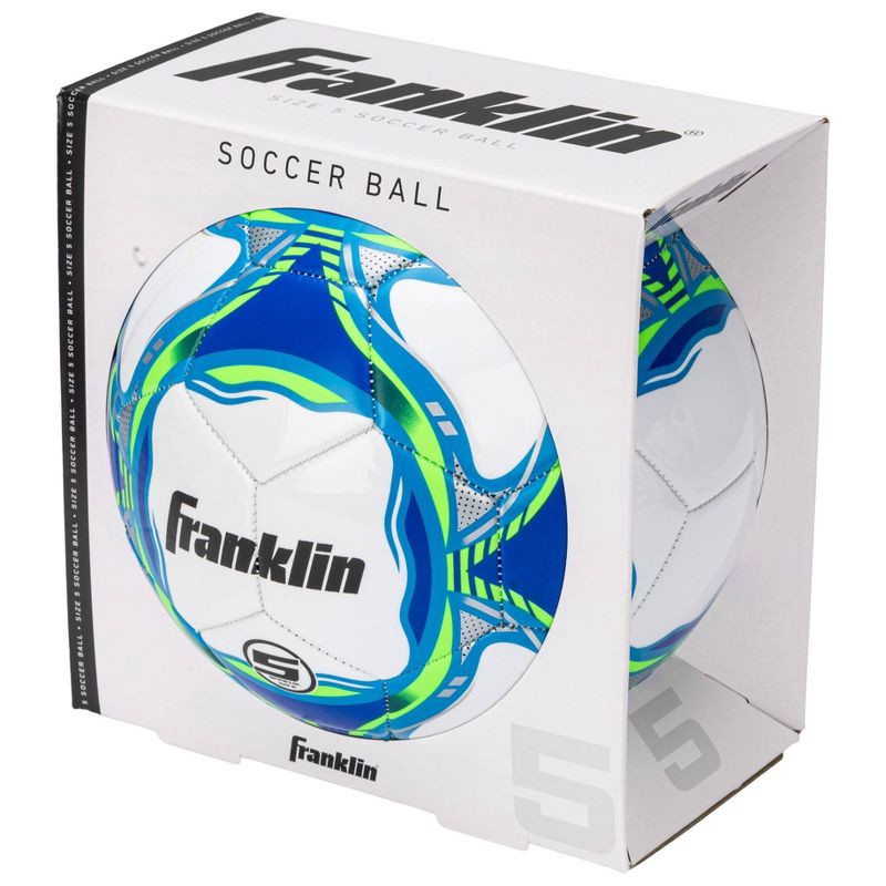 slide 2 of 3, Franklin Sports 2025 Boys' Size 3 Competition Soccerball - White/Blue/Green, 1 ct