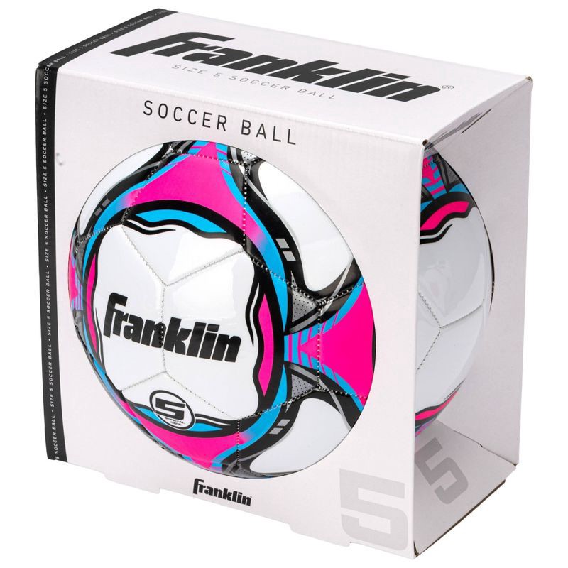 slide 2 of 3, Franklin Sports 2025 Girls' Size 5 Competition Soccerball - Pink/Teal: Butyl Bladder, 1 ct