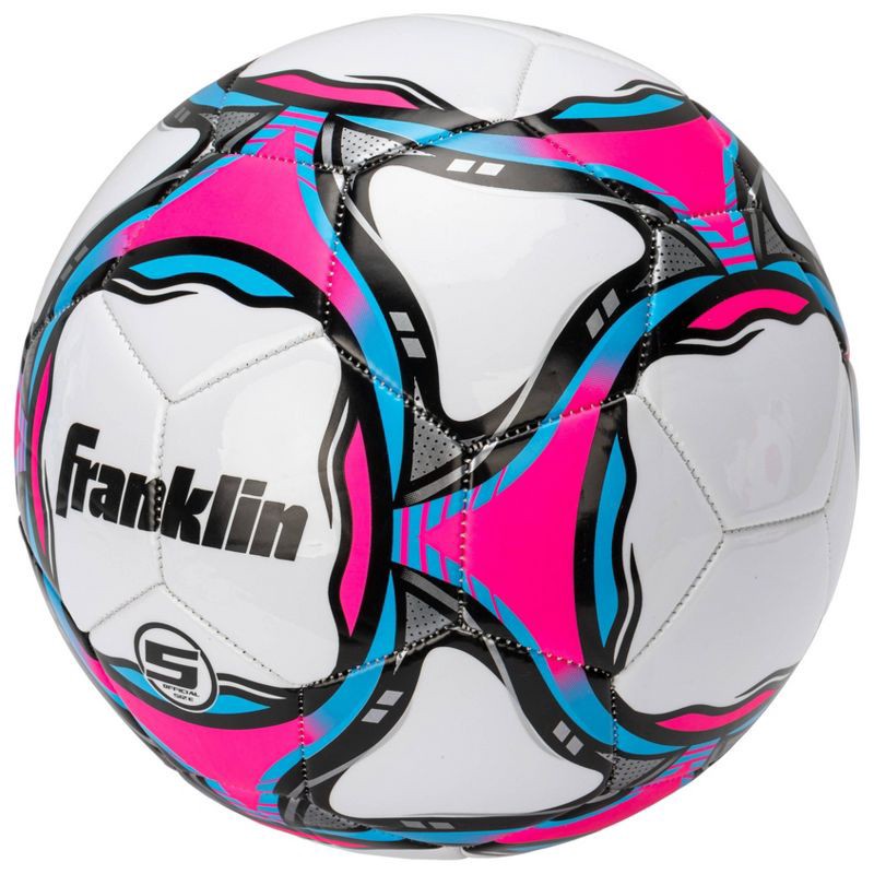 slide 3 of 3, Franklin Sports 2025 Girls' Size 5 Competition Soccerball - Pink/Teal: Butyl Bladder, 1 ct