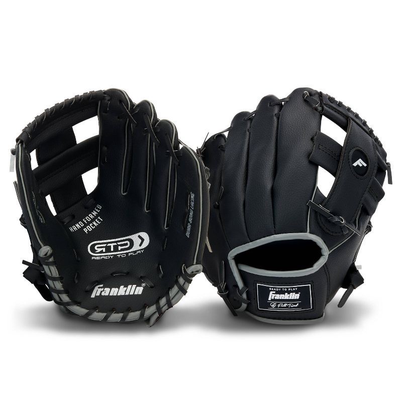 slide 2 of 8, Franklin Sports 10" T-Web Glove with Ball: Youth PVC Mitt, Right-Handed, All-Purpose, 1 ct