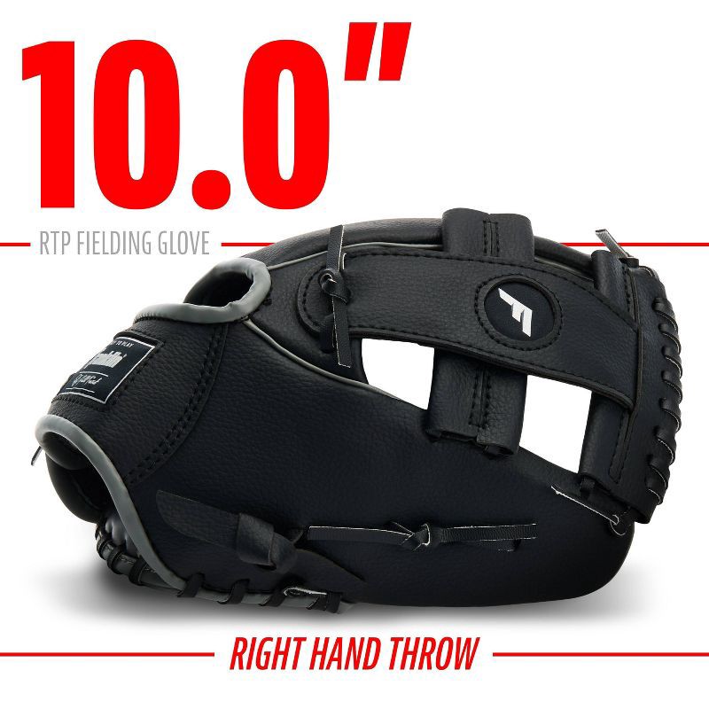 slide 4 of 8, Franklin Sports 10" T-Web Glove with Ball: Youth PVC Mitt, Right-Handed, All-Purpose, 1 ct