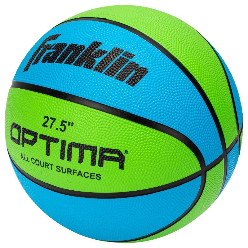 slide 3 of 3, Franklin Sports Junior Optima 27.5'' Rubber Basketball - Blue/Green, 1 ct