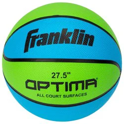 Franklin Sports Junior Optima 27.5'' Rubber Basketball - Blue/Green