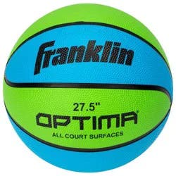 Franklin Sports Junior Optima 27.5'' Rubber Basketball - Blue/Green