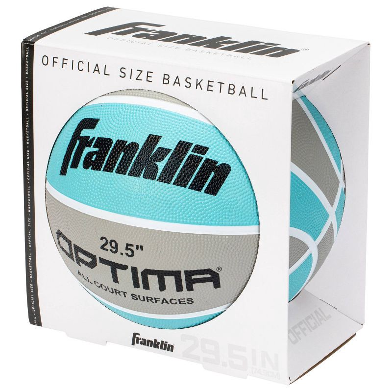 slide 2 of 3, Franklin Sports Official Optima 29'' Rubber Basketball - Light Blue/Gray: All Ages, Butyl Bladder, 1 ct