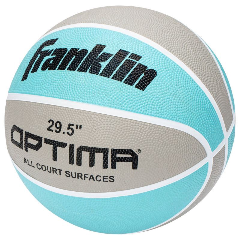 slide 3 of 3, Franklin Sports Official Optima 29'' Rubber Basketball - Light Blue/Gray: All Ages, Butyl Bladder, 1 ct