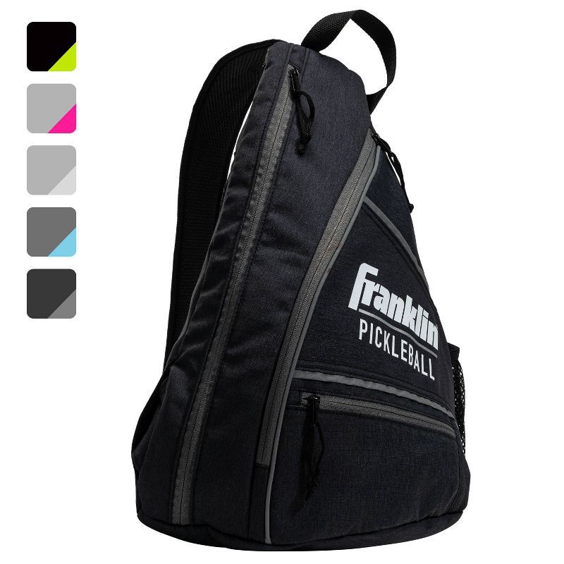 slide 2 of 6, Franklin Sports Sling Pickleball Bag - Black/Charcoal: Holds 2 Paddles, 3 Balls, 1 ct
