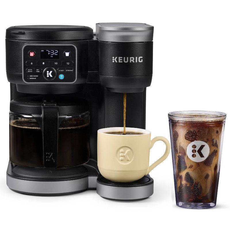 slide 2 of 20, Keurig K-Duo Hot & Iced Single-Serve & Carafe Coffee Maker Black: Electric Drip Coffee Pot, 72 oz Capacity, 72 oz
