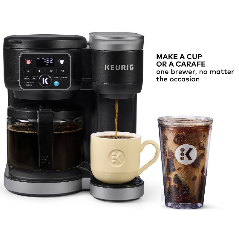 slide 5 of 20, Keurig K-Duo Hot & Iced Single-Serve & Carafe Coffee Maker Black: Electric Drip Coffee Pot, 72 oz Capacity, 72 oz