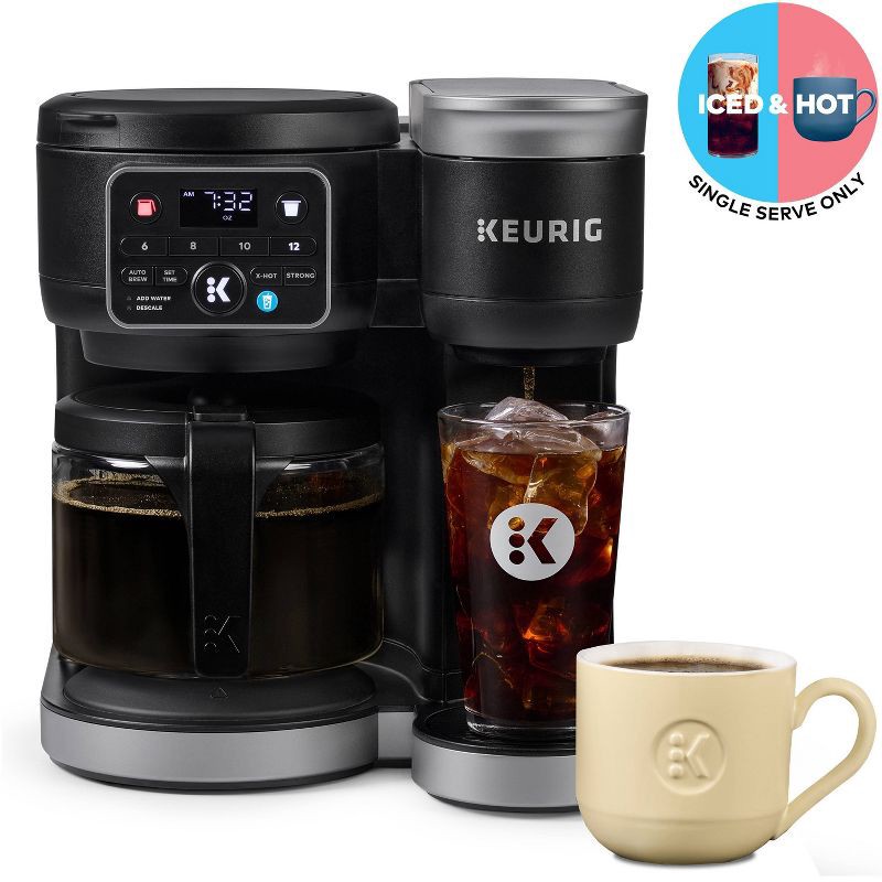 slide 9 of 20, Keurig K-Duo Hot & Iced Single-Serve & Carafe Coffee Maker Black: Electric Drip Coffee Pot, 72 oz Capacity, 72 oz