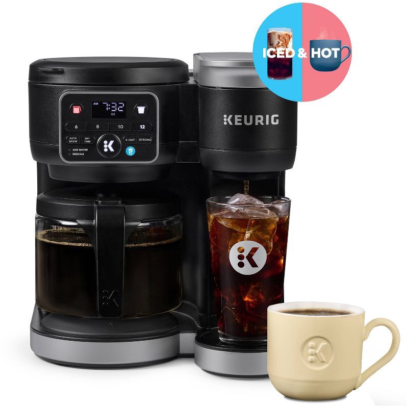 slide 10 of 20, Keurig K-Duo Hot & Iced Single-Serve & Carafe Coffee Maker Black: Electric Drip Coffee Pot, 72 oz Capacity, 72 oz
