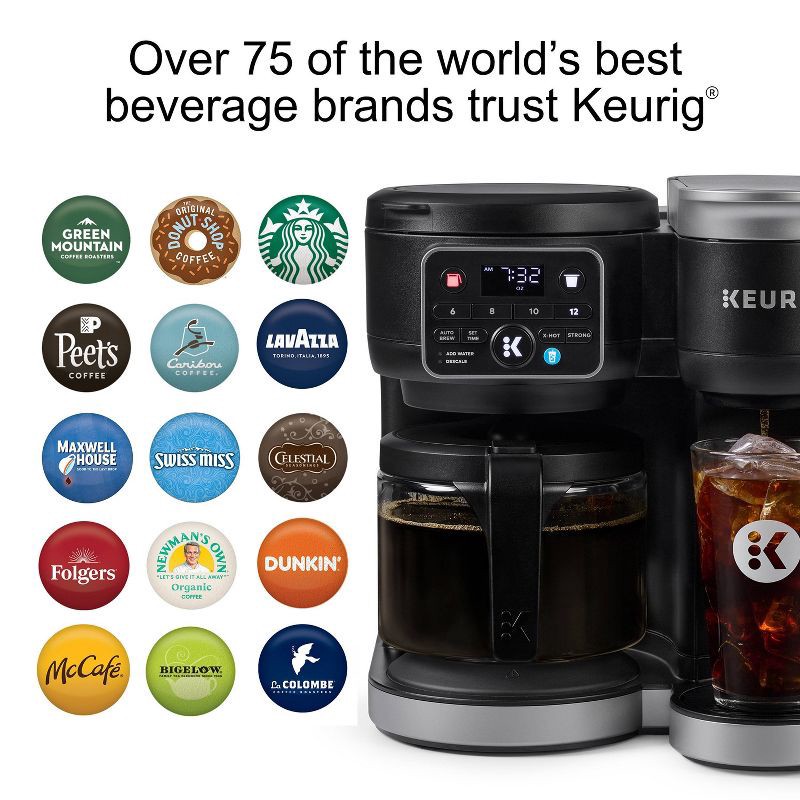 slide 11 of 20, Keurig K-Duo Hot & Iced Single-Serve & Carafe Coffee Maker Black: Electric Drip Coffee Pot, 72 oz Capacity, 72 oz