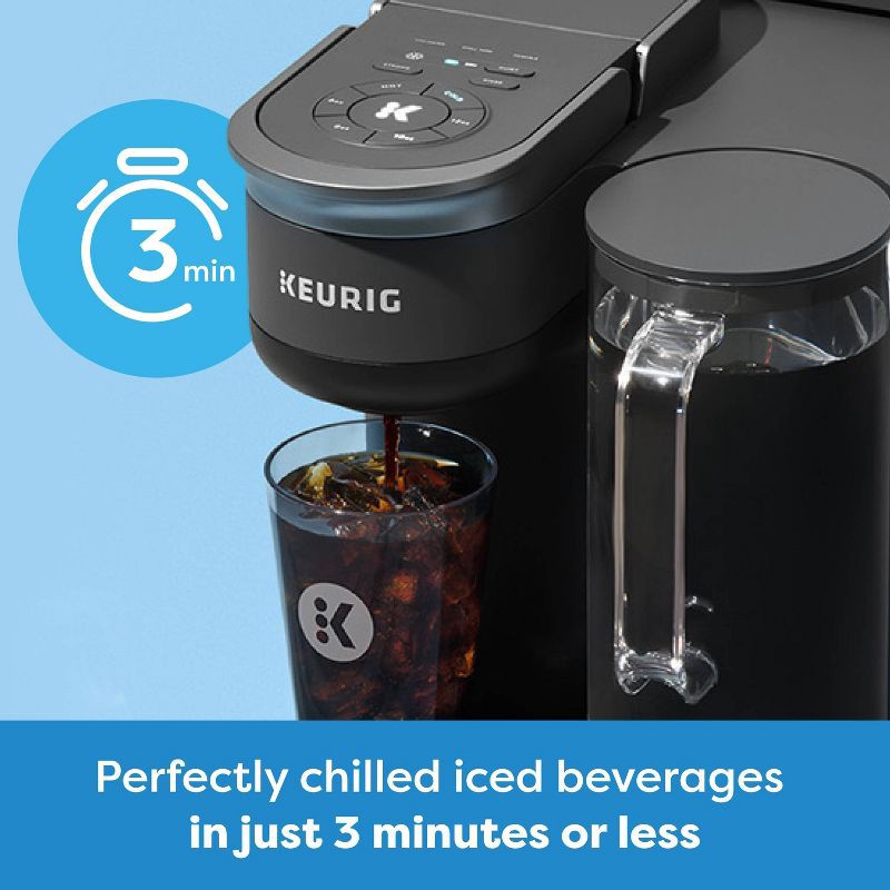 slide 4 of 21, Keurig K-Brew+Chill Iced or Hot Single-Serve K Cup Coffee Maker Black: 70 oz Capacity, Electric, Uses Coffee Pods, Cold Brew, 9 Cup Capacity, 70 oz