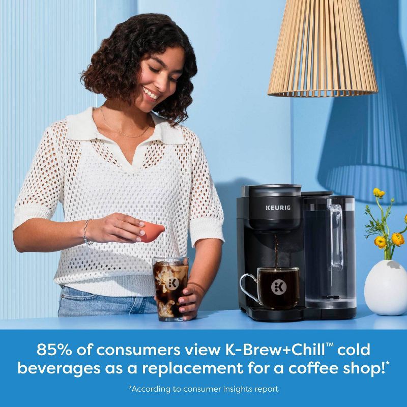 slide 9 of 21, Keurig K-Brew+Chill Iced or Hot Single-Serve K Cup Coffee Maker Black: 70 oz Capacity, Electric, Uses Coffee Pods, Cold Brew, 9 Cup Capacity, 70 oz
