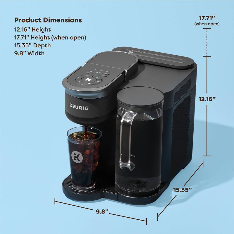 slide 10 of 21, Keurig K-Brew+Chill Iced or Hot Single-Serve K Cup Coffee Maker Black: 70 oz Capacity, Electric, Uses Coffee Pods, Cold Brew, 9 Cup Capacity, 70 oz