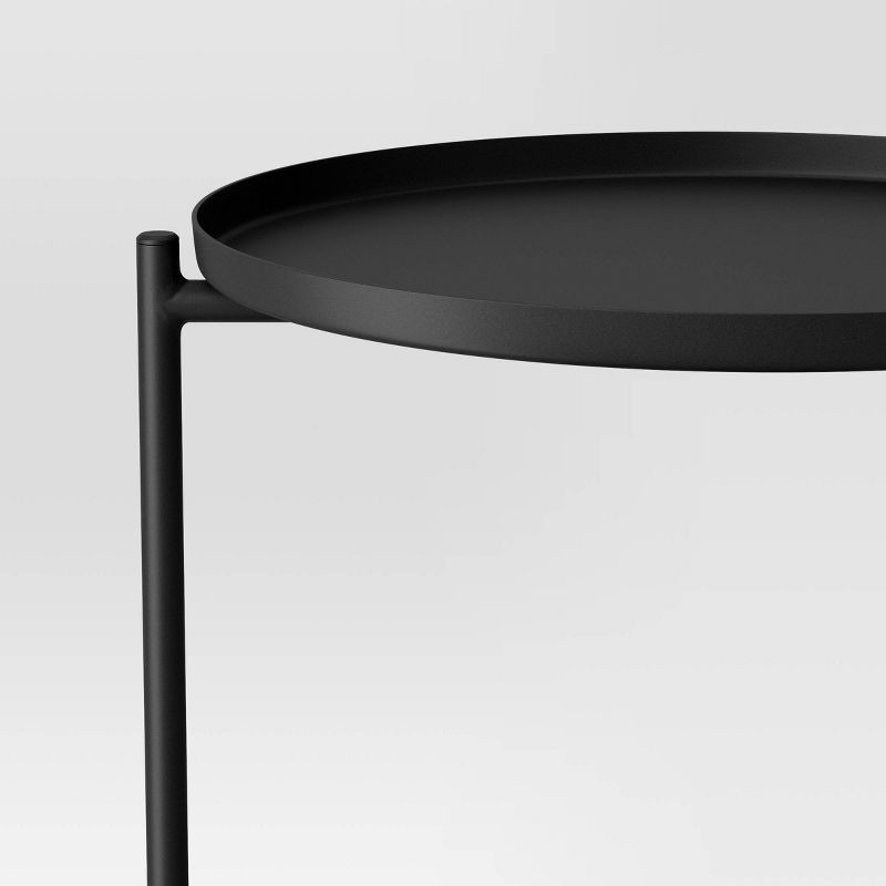 slide 4 of 5, Metal Small Side Table with Shelf Black - Room Essentials™, 1 ct