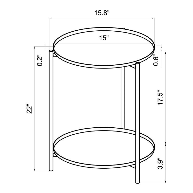 slide 5 of 5, Metal Small Side Table with Shelf Black - Room Essentials™, 1 ct