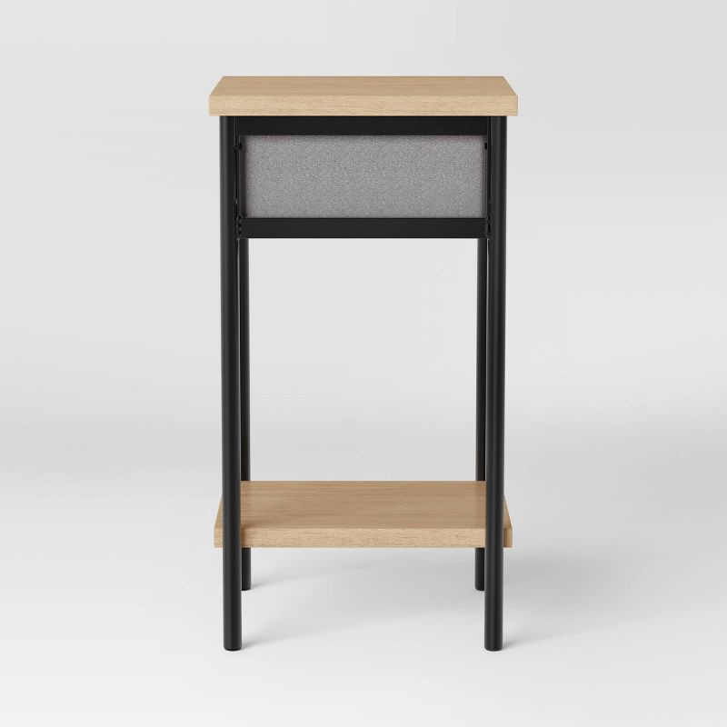 slide 4 of 6, Fabric Bin Side Table Black Frame - Room Essentials™, 1 ct
