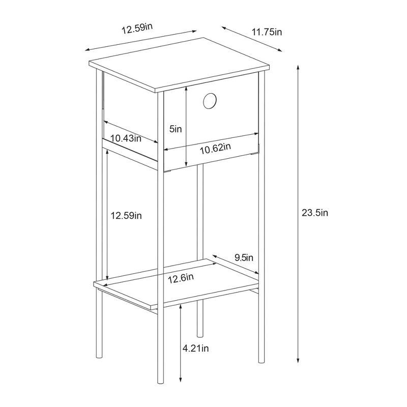 slide 6 of 6, Fabric Bin Side Table Black Frame - Room Essentials™, 1 ct