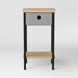 Fabric Bin Side Table Black Frame - Room Essentials™