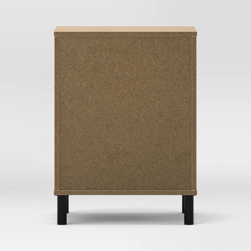 slide 4 of 7, Mixed Materials Wood and Metal Nightstand Natural Wood - Room Essentials™, 1 ct