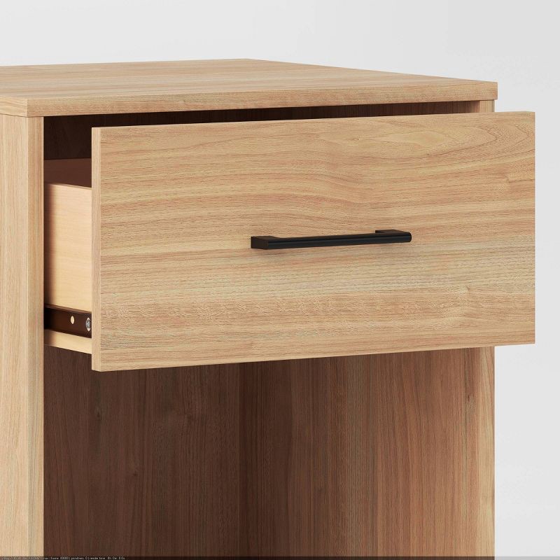 slide 5 of 7, Mixed Materials Wood and Metal Nightstand Natural Wood - Room Essentials™, 1 ct