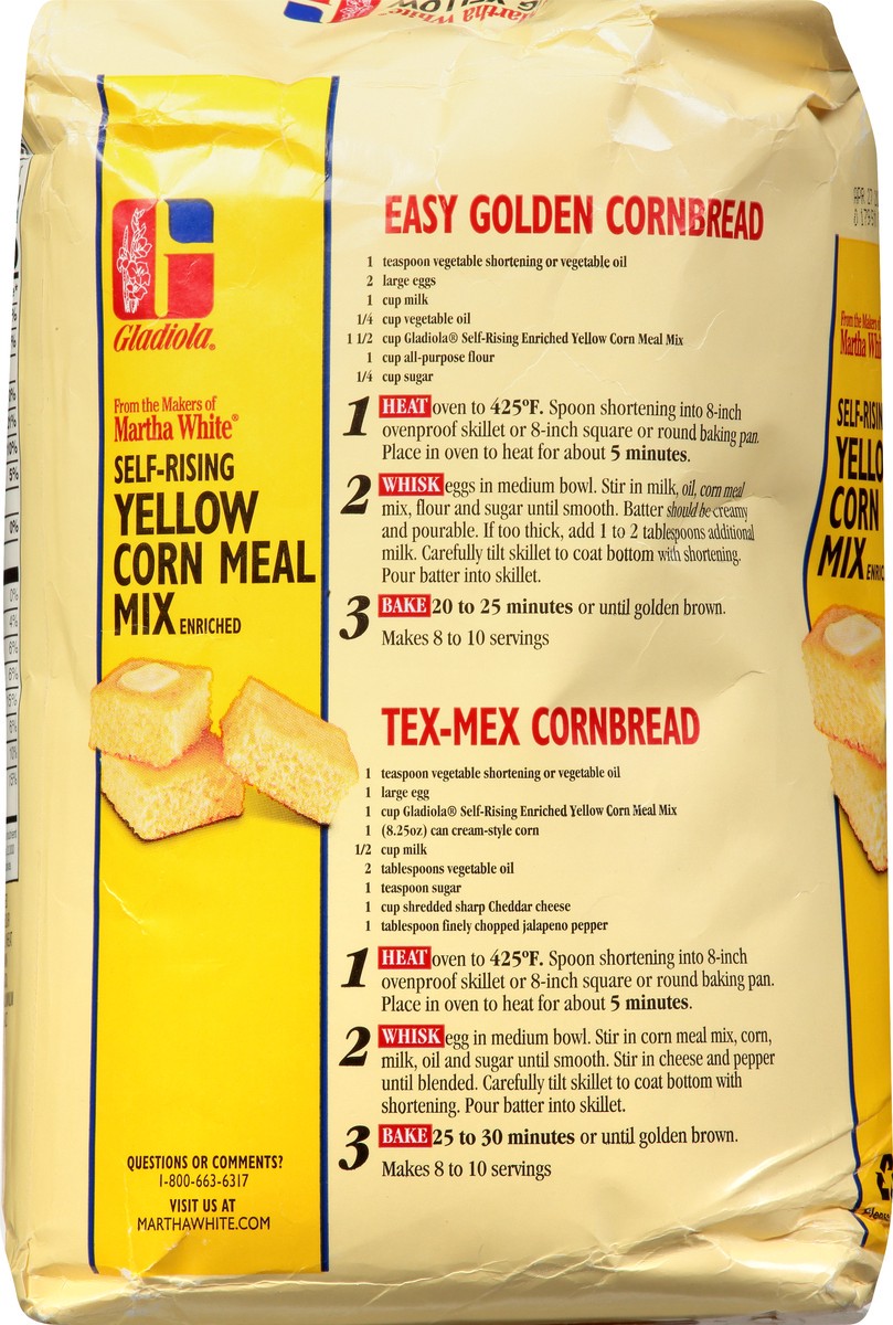 slide 6 of 9, Gladiola Self-Rising Yellow Corn Meal Mix 80 oz, 5 lb