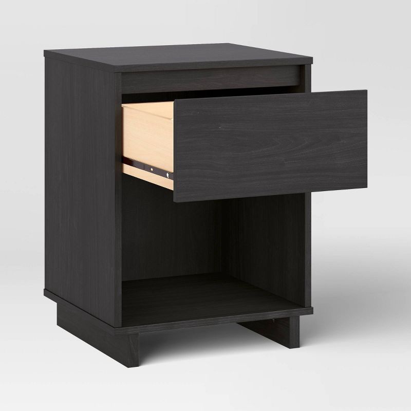 slide 3 of 7, Modern Nightstand with Storage Drawer Black - Room Essentials™, 1 ct