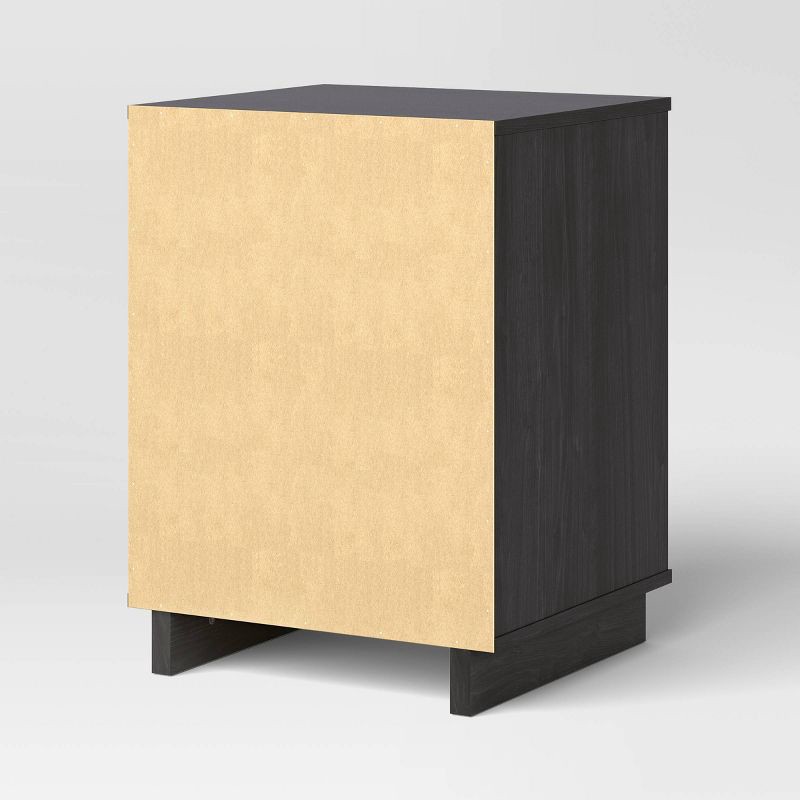 slide 5 of 7, Modern Nightstand with Storage Drawer Black - Room Essentials™, 1 ct