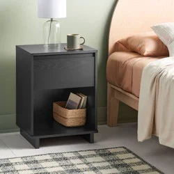 Modern Nightstand with Storage Drawer Black - Room Essentials™