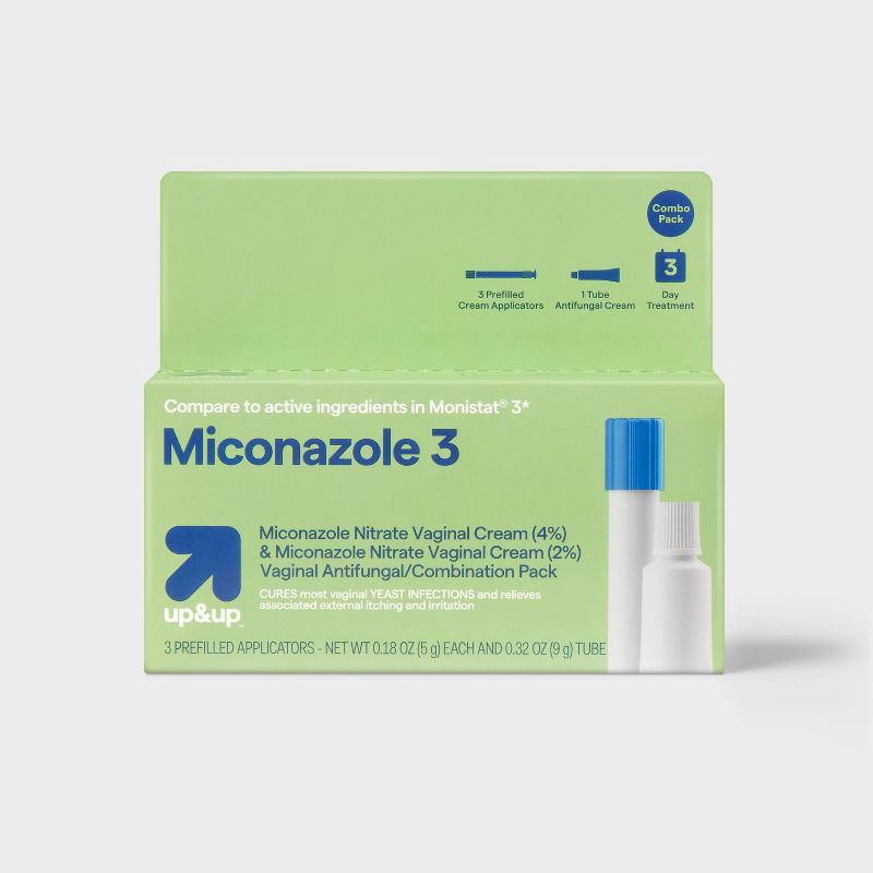 slide 1 of 4, Miconazole 3-Day Treatment Combo Pack - 0.18oz - up&up™, 0.18 oz