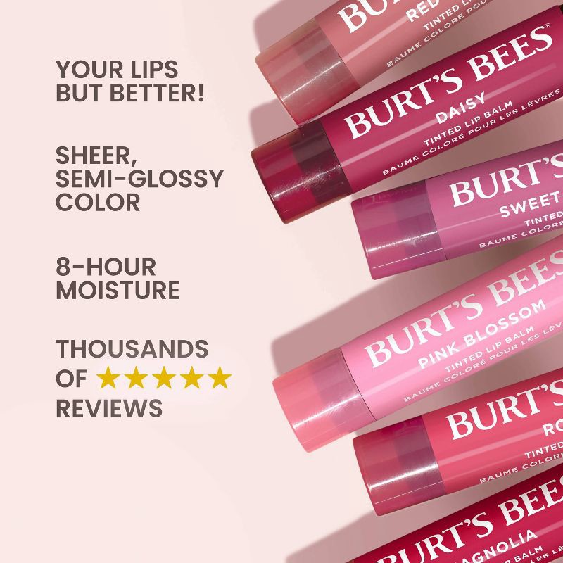 slide 4 of 12, Burt's Bees Tinted Lip Balm - Rose - 0.15oz, 0.15 oz