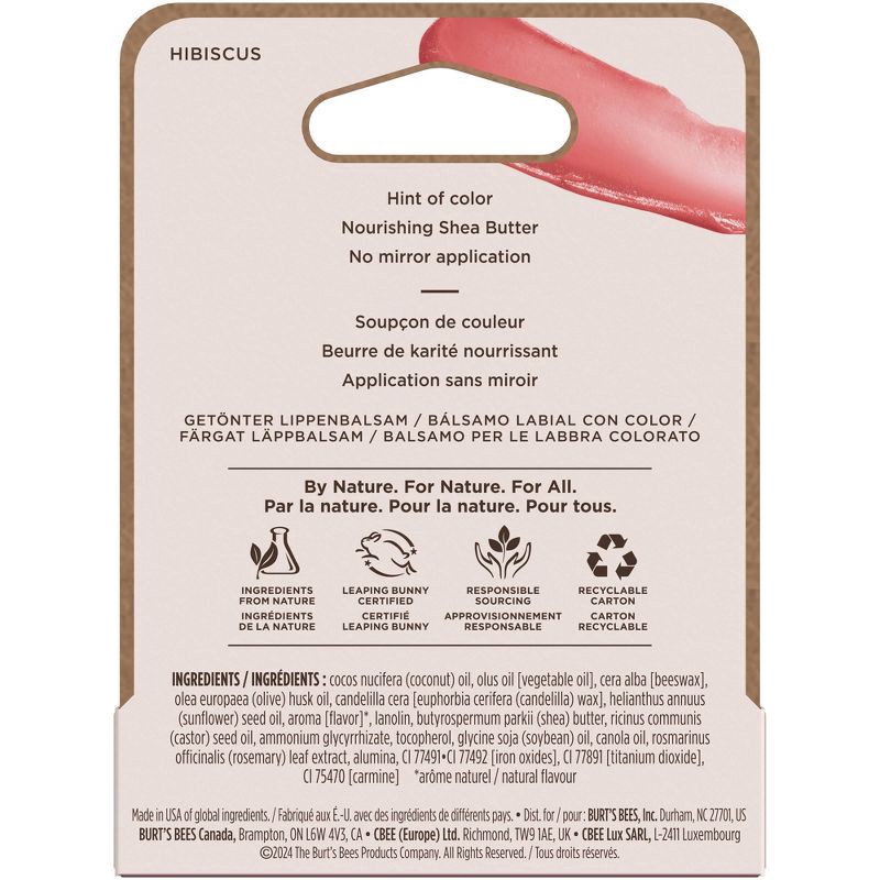 slide 12 of 12, Burt's Bees Tinted Lip Balm - Hibiscus - 0.15oz, 0.15 oz