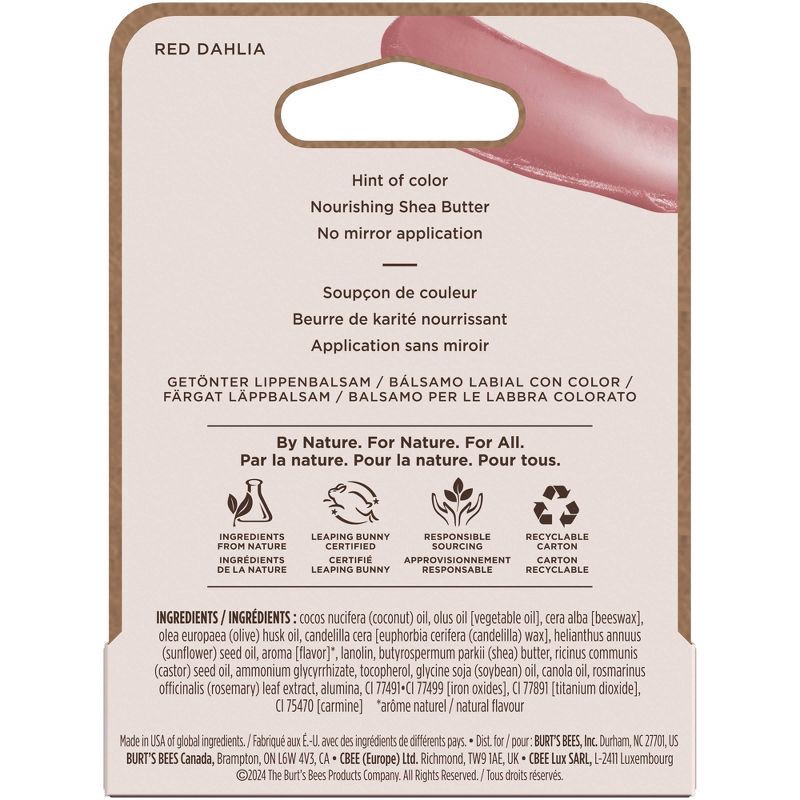slide 12 of 12, Burt's Bees Tinted Lip Balm - Red Dahlia - 0.15oz, 0.15 oz