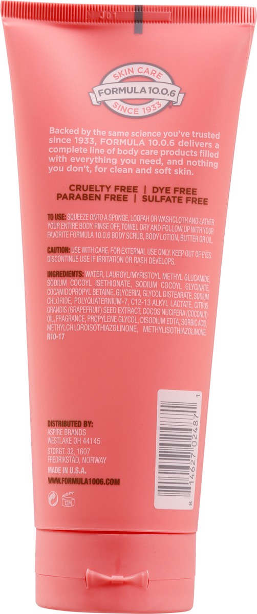 slide 7 of 9, Formula 10.0.6 Smooth Me Over Grapefruit + Coconut Moisturizing Body Wash 10.1 fl oz, 10.1 fl oz
